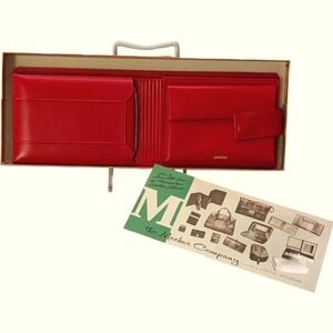 Meeker Wallet Red Leather Vintage Unused
